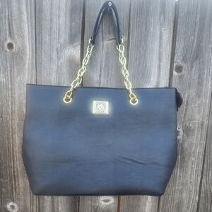 Women's Large Black Faux Leather Bag